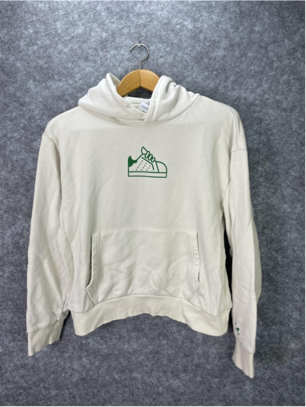 Adidas Hoodie Mens Medium White Stan Smith Shoe Graphic Pullover Sweatshirt